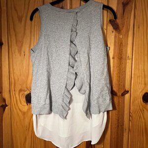 sleeveless sweater with ruffle back